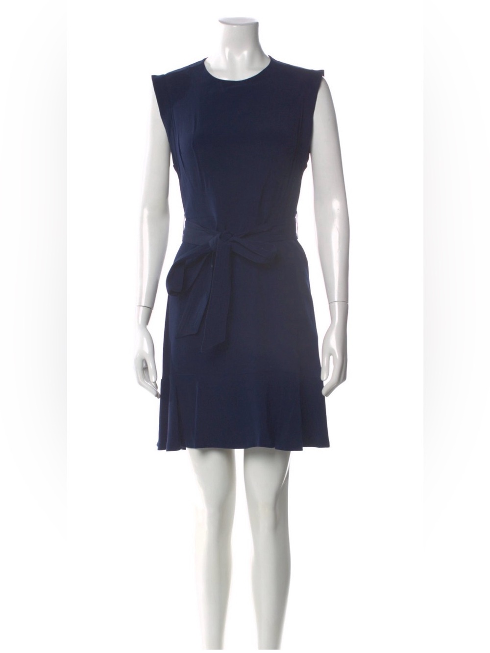 Sandro Paris Navy Tie-Waist Mini Dress